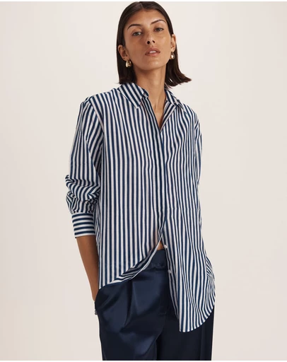 SABA - Cora Silk Cotton Boyfriend Shirt