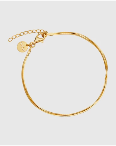 Najo - Mirage Yellow Gold Double Chain Bracelet (18.5cm+ext)
