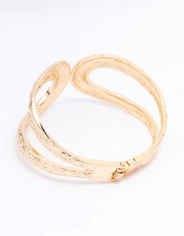 Lovisa - Gold Hammered Hinge Bangle