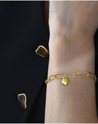 Von Treskow - Open Link Clip Chain Bracelet with Mini VT Heart