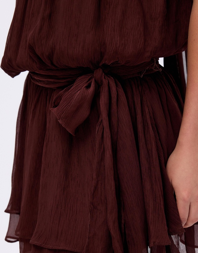 Minima Esenciales - Abbie High Neck Drop Waist Mini Dress