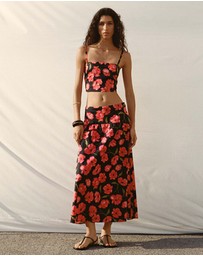 M.N.G - Floral-Print Flared Skirt