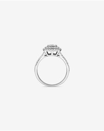 Michael Hill - 0.65 Carat TW Cushion Cluster Halo Diamond Ring in 10kt White Gold