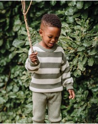 Kynd Baby - Knit Stripe Jumper in Olive Stripe