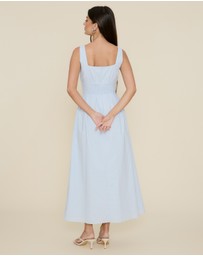 The Fated - Camille Linen Blend Midi Dress