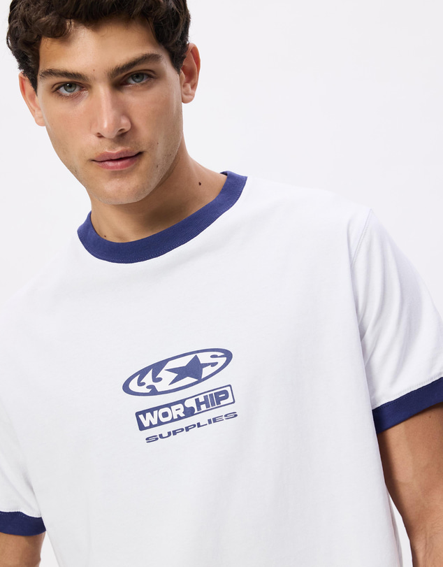 Worship - Synth Fitted Ringer Tee