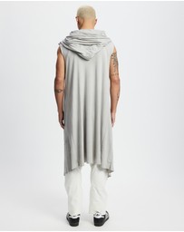 Surrounded By Ghosts - The Natrolite Hooded Rib Knit Sleeveless Cardigan