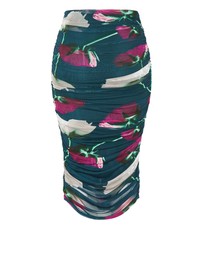 City Chic - Livia Ruched Print Skirt