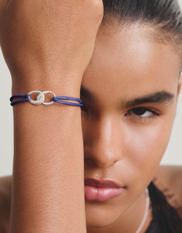 THOMAS SABO - THOMAS SABO Textile bracelet Together dark blue with zirconia
