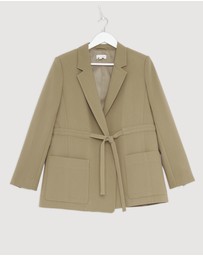 Revibe - Repaired Shona Joy Irena Oversized Belted Blazer - AU 8