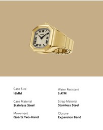 Fossil - Harlow Watch Ring Gold Analogue