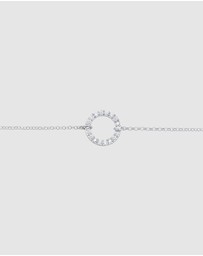 Elli Jewelry - Necklace Choker Circle Geo With Zirconia in 925 Sterling Silver