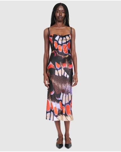 Staud - Evangeline Silk Midi Dress