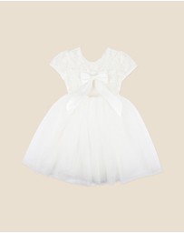 Bebe by Minihaha - Lace Bodice Back Bow Dress - Kids
