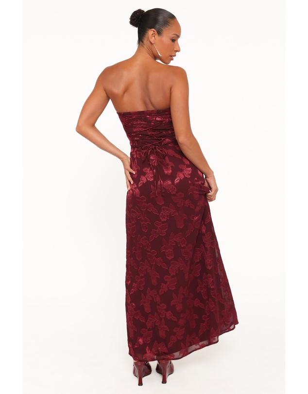 Petal & Pup - Keira Strapless Maxi Dress - Burgundy