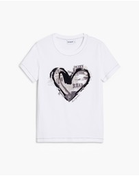 Desigual - Newspaper heart T-shirt