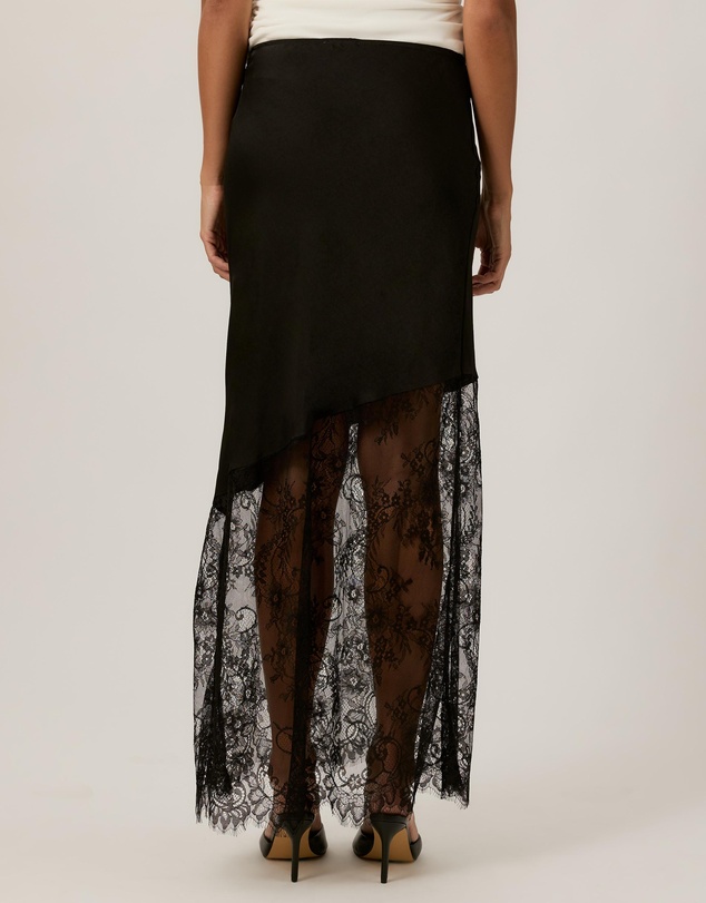 Tussah - Opal Satin Lace Trim Maxi Skirt
