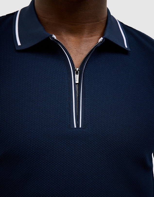 Politix - Morgan Textured Zip-up Polo