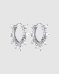 Haze & Glory - ICONIC EXCLUSIVE - Earrings Sun of Pearl Huggie 925 Sterling Silver