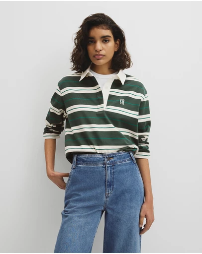 Country Road - Australian Cotton Stripe Rugby Polo Sweat