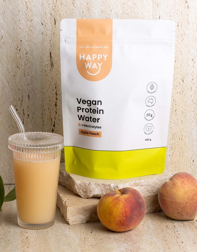 Happy Way - Apple Peach Vegan Protein Water Powder