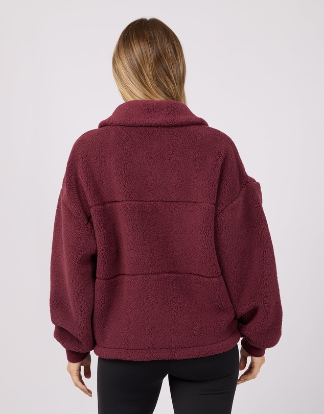 All About Eve - Cosy Club Teddy Jacket Wine