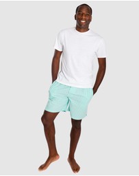 Sant And Abel - Men's Hepburn Gingham Mint Sleep Shorts