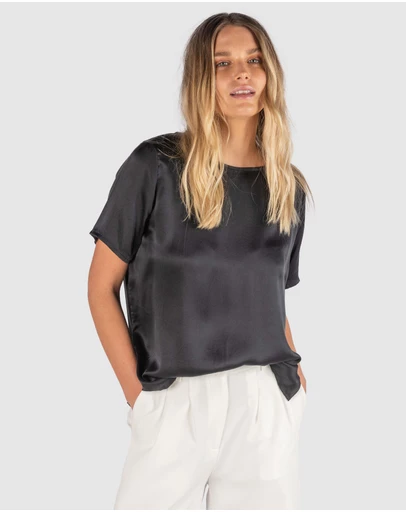 CAMIXA - Teena Satin Silk T-shirt