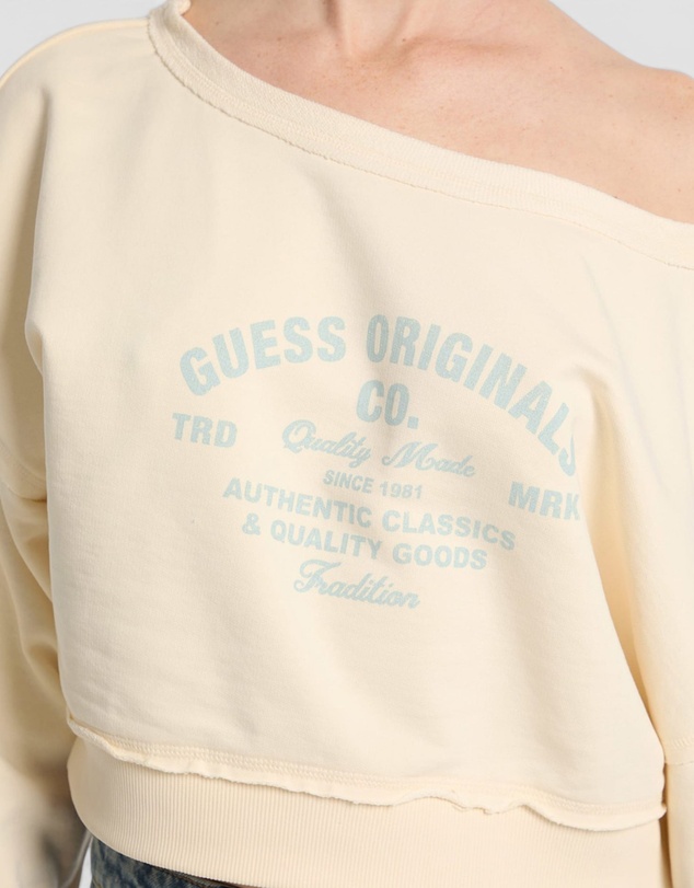 GUESS Originals - GUESS Originals Eco Boat Neck Distressed Sweatshirt