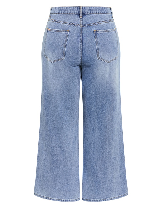 City Chic - Plus size Harley Fit Hallie Wide Leg Jean - mid wash