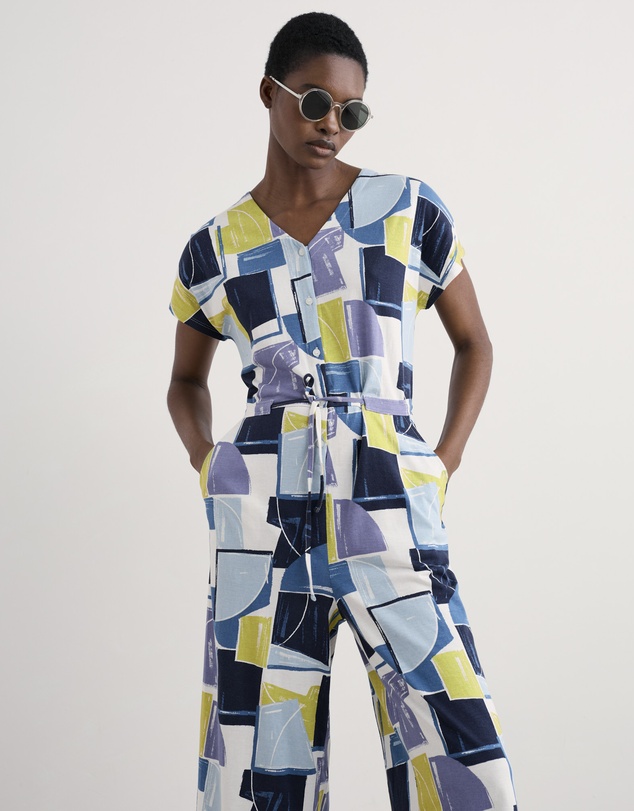 Seasalt - Seasalt Cornwall Blue Rose Trellis Jumpsuit