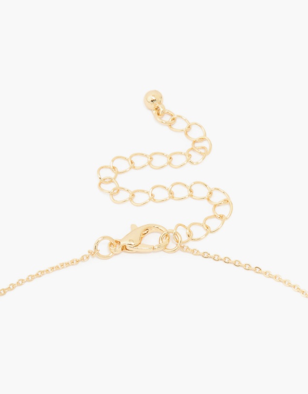 Lovisa - Gold Plated Brass Cubic Zirconia Dainty Link Pendant Necklace