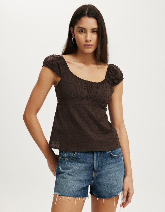Cotton On - Tie Back Babydoll Top
