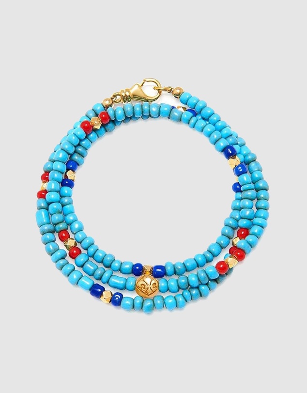 Nialaya Jewellery - Men's Mykonos Collection - Multi Stone Bead Bracelet