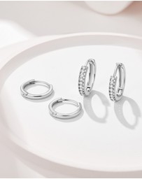 Mestige - Imogen Petite Hoops - Silver Plated