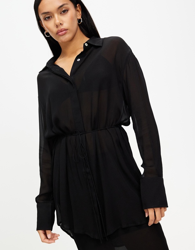 Third Form - Wisteria Sheer Shirt Dress