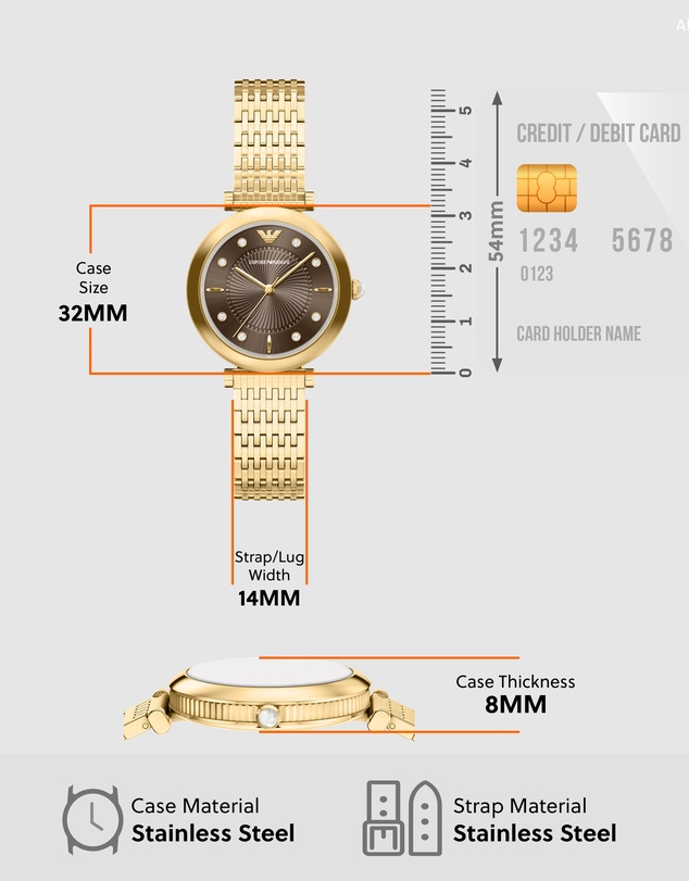 Emporio Armani - Gold Tone Analogue Watch