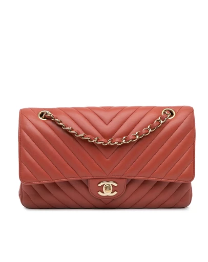 Pre-Loved by Azura Reborn - Pre-Loved Medium Classic Chevron Lambskin Double Flap