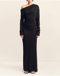 Shona Joy - Aby Draped Asymmetrical Long Sleeve Maxi Dress