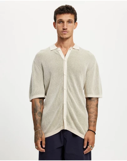 Rhythm - Hi Lo Knit Button Up Shirt