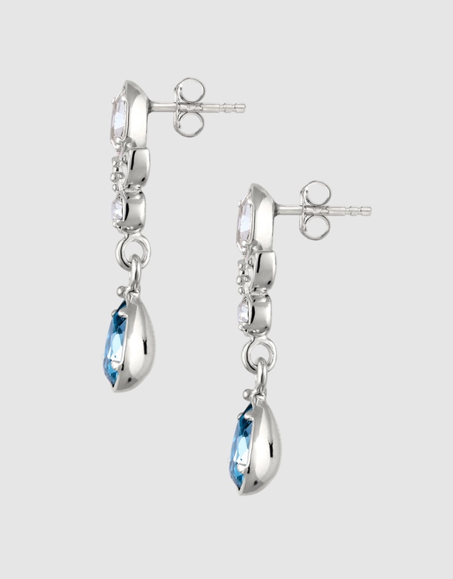 Elli Jewelry - Earrings Women Stud with Blue Crystals 925 Sterling Silver