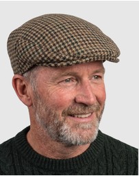 DENTS - Abraham Moon Check Tweed Flat Cap