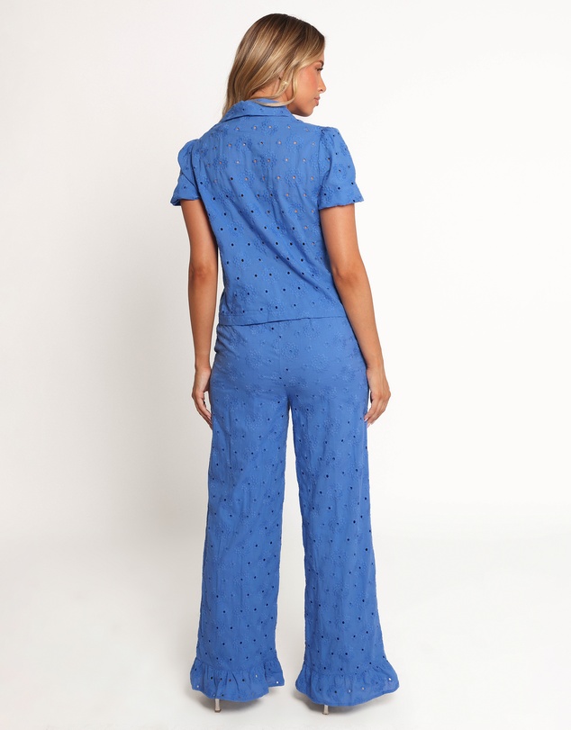 Petal & Pup - Katya Embroidered Pants - Cobalt