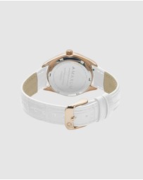 Maxum - Sydney - Rose Gold Tone Dial, Rose Gold Tone Case & White Leather Band