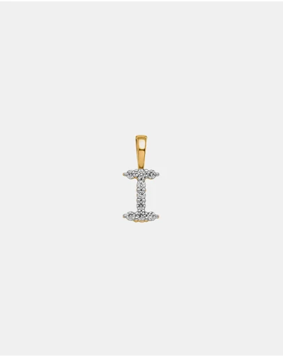 Zoe Olivia - 9K Gold Lab Grown Diamond Initial I Pendant