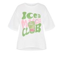 City Chic - Oversized Matcha Print Tee