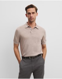 Country Road - Australian Merino Short Sleeve Button Knit Polo