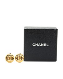 Pre-Loved by Azura Reborn - Pre-Loved Gold Plated CC Round Clip On Earrings