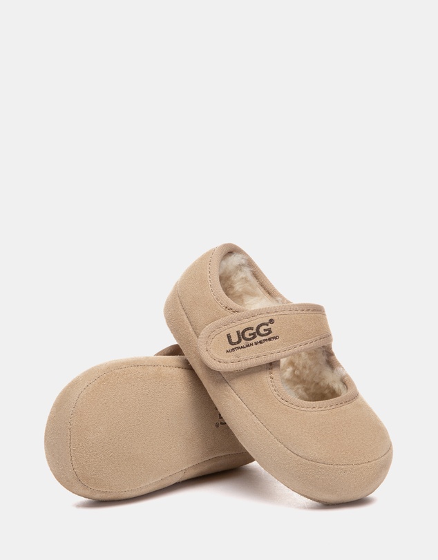 EVERAU - Australian Shepherd Ugg Millie Toddler Cow Suede Upper Loafer Oxfords Flats
