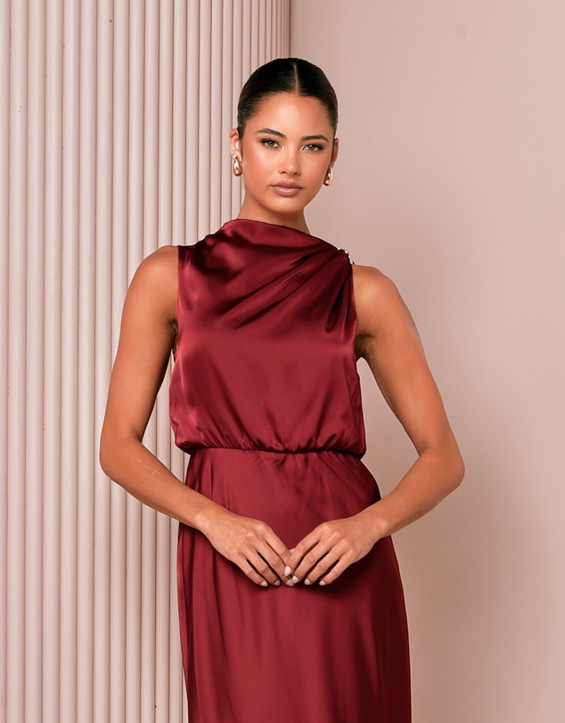 Azzurielle - Darsha Blouson Maxi Dress